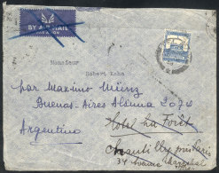 Airmail Cover Sent To France On 3/OC/1938, And Re-directed To Argentina, VF! - Palestine