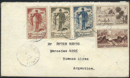 Cover With Nice Multicolored Postage (5 Different Stamps), Sent From Tahiti To Argentina (unusual Destination), VF... - Andere & Zonder Classificatie