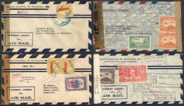 16 Covers Sent To Argentina Between 1942 And 1944, All With Censor Marks, Very Good And Interesting Postages, VF... - Nicaragua