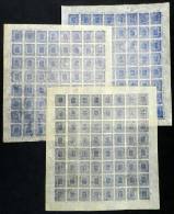 Scott 29A + 29Aa, 1917/8 1a., 3 Complete Sheets Of 64 Stamps Each, Colors: Bright Blue, Dark Blue And Indigo,... - Nepal