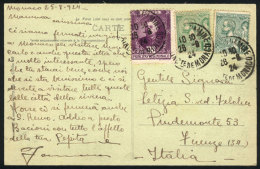 Postcard Sent To Italy On 26/AU/1924, Nice Postage, VF Quality! - Andere & Zonder Classificatie