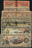 7 Old Banknotes (paper Money), Interesting! - Mexique