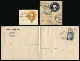 Cover Sent To Switzerland In 1921 + 2 Fragments Of 1902 And 1910, All With TRAVELLING PO Cancels, VF Quality! - Messico