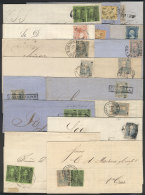 17 Folded Covers And Entire Letters Posted Between 1861 And 1874, With Some Very Interesting Postages And Cancels,... - Mexiko