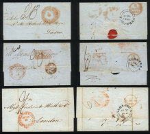 2 Folded Covers + 1 Entire Letter Sent To London And Paris In 1842 And 1849 By British Mail, All With Interesting... - Mexiko