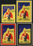 FIGHT AGAINST TUBERCULOSIS: 1974 Issue, Complete Booklet + 3 Window Labels Of Different Values, VF Quality! - Maroc (1956-...)