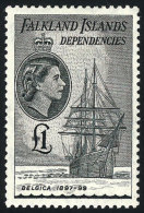 Sc.1L33, 1954 Ship 1£, High Value Of The Set, VF Quality, Catalog Value US$87+ - Falklandinseln