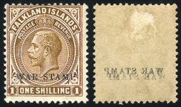 Sc.MR3, With Variety: DOUBLE Offset Impression Of The Overprint On Back, VF Quality! - Islas Malvinas