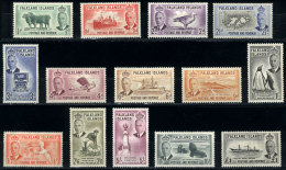 Sc.107/120, 1952 Animals Etc., Cmpl. Set Of 14 Values Mint With Small Hinge Marks, VF Quality, Catalog Value... - Falkland Islands