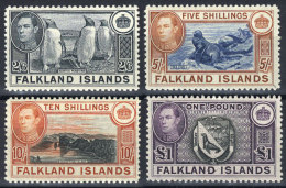 Sc.93/96, 1938/46 George V And Animals, The 4 High Values Of The Set, MNH, Excellent Quality, As Fresh As The Day... - Falklandinseln