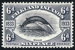 Sc.70, 1933 6p. Whale, Very Fine Quality! - Falkland Islands