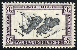 Sc.69, 1933 3p. Map Of The Islands, VF Quality! - Falklandeilanden