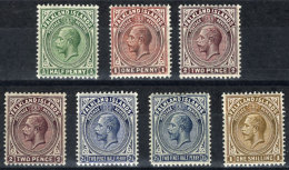 Sc.30 + Other Values, 1912/4 George V, 7 Mint Examples, Of Some Values There Are 2 Different Shades, Fine General... - Falklandeilanden