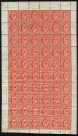 Sc.23, 1904/7 Edward VII 1p. Red With Vertical Watermark, Complete Sheet Of 60 Mint Values, With Perforations... - Islas Malvinas