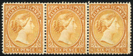 Sc.16, Beautiful Strip Of 3, Mint No Gum, Catalog Value US$157+ - Falklandeilanden