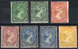 Sc.9 + Other Values, 1891/1902 Victoria ½p. To 6p., 7 Mint Examples, Fine To VF Quality, Catalog Value... - Islas Malvinas