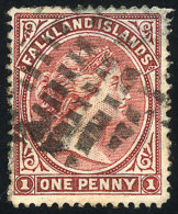 Sc.7, With Interesting Mute Cancel, Thinned On Back, Good Front, Catalog Value US$65. - Falkland Islands