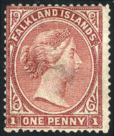 Sc.1, 1879 1p. Unwatermarked, Mint Original Gum, Small Thin Else VF, Catalog Value US$850. - Falklandeilanden