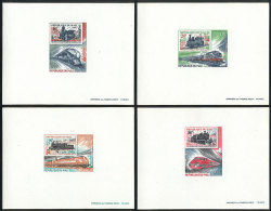 Yv.403/406, 1980 Trains And Engines, Complete Set Of 4 Values, IMPERFORATE DELUXE PROOFS, Excellent Quality! - Mali (1959-...)