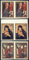 Yv.230/232, 1974 Christmas (paintings), Complete Set Of 3 Values In IMPERFORATE PAIRS, Very Fine! - Malí (1959-...)