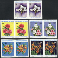 Yvert 412/416, 1981 Flowers, Complete Set Of 5 Values, IMPERFORATE PAIRS, VF Quality! - Mali (1959-...)