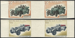Yvert 114 + 61, 1968 Old Cars, The 2 High Values Of The Set, IMPERFORATE GUTTER PAIRS, The 45Fr. Value With Minor... - Mali (1959-...)