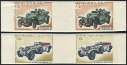 Yvert 114 + 61, 1968 Old Cars, The 2 High Values Of The Set, IMPERFORATE GUTTER PAIRS, The 45Fr. Value With Minor... - Malí (1959-...)