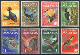 Sc.20/27, 1965 Birds, Compl. Set Of 8 Unmounted Values, Excellent Quality, Catalog Value US$80+ - Malaysia (1964-...)