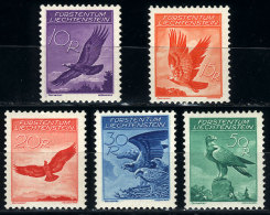 Sc.C9/C13, 1933/4 Birds, Cmpl. Set Of 5 Values, Mint Very Lightly Hinged, Very Fresh, Excellent Quality, Catalog... - Poste Aérienne