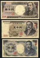 1984 Issue, SPECIMEN Banknotes Of  1000, 5000 And 10,000 Yen, With "AA000000A" Serial, Unused And Of Very Fine... - Japon