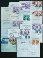 10 Airmail Covers Sent To Argentina Between 1947 And 1956 With Very Handsome Postages, Varied Rates And... - Non Classés