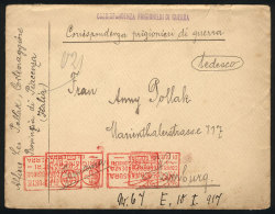 Cover Sent From Cortemaggionre To Hamburg On 10/JA/1917 By A German PRISONER OF WAR, With Free Frank And Special... - Zonder Classificatie