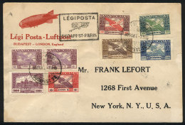 Cover With Very Nice Postage Sent From Budapest To New York On 7/OC/1925, With Mark Of FIRST FLIGHT Budapest -... - Altri & Non Classificati