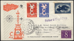 1/NO/1958, First Transpolar Flight Amsterdam-Japan By KLM, With Tokyo Arrival Backstamp, VF Quality! - Cartas & Documentos