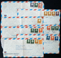 25 Airmail Covers Sent To Argentina In 1956 And 1957. - Briefe U. Dokumente