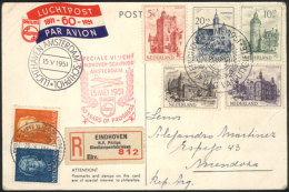 Postcard With Nice Postage Flown To Argentina On 15/MAY/1951 On A Special Commemorative Flight By The Philips... - Lettres & Documents