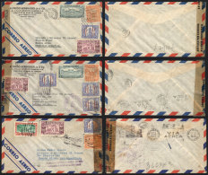 11 Covers With Nice Postages, Sent To Argentina Between 1943 And 1945, All With Censor Marks, All Registered, VF... - Guatemala