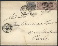Cover Franked With 2½p. And Sent From London To Paris On 23/JUN/1885, VF Quality! - Autres & Non Classés