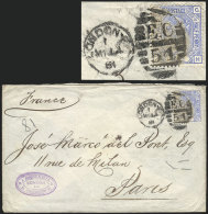 Cover Franked With Sc.68 (2½p. Ultramarine) Plate 20, Sent From London To Paris On 15/MAR/1881, VF Quality!... - Otros & Sin Clasificación