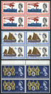 Sc.395p/397p, 1963 Lifeboat Conference, Complete Set Of 3 Values WITH PHOSPHOR BANDS, Unmounted Blocks Of 4 Of... - Otros & Sin Clasificación