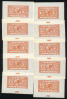 Sc.93, 1882 5£ Orange, Reproduction In Sheet With Gum, Lot Of 10 Sheets Of Excellent Quality! - Autres & Non Classés