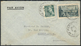 Cover Franked With 20.25Fr., Sent From Paris To Argentina On  3/MAY/1939, VF Quality! - Andere & Zonder Classificatie