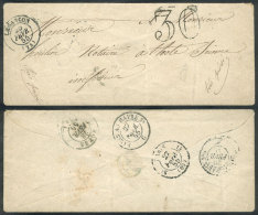 Small Cover Sent From Besancon To Totes On 25/FE/1855, With Good Postal Markings On Front And Reverse! - Autres & Non Classés