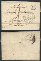 Entire Letter Sent From Carcassone To Esperazan On 2/JA/1831, Interesting Postal Marks On Front And Reverse, VF... - Autres & Non Classés