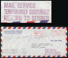 Airmail Cover Sent From New York To Uruguay On 15/FE/1985, Returned To Sender With Interesting Violet Mark: "MAIL... - Otros & Sin Clasificación
