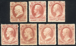 Sc.O114/O120, War Dept., Cmpl. Set Of 7 Values, Mint No Gum, Fine Quality, Catalog Value US$150. - Dienstzegels