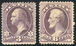 Sc.O106/O107, Justice Dept., Cmpl. Set Of 2 Mint Values, With Minor Defects On Back, Good Fronts, Catalog Value... - Oficial