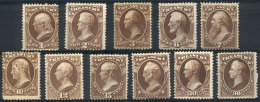 Sc.O72/O82, Treasury Dept., Cmpl. Set Of 11 Values, Mint No Gum, VF Quality, Catalog Value US$1,130. - Dienstmarken