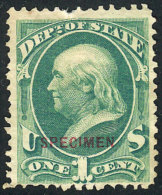 Sc.O57S, With SPECIMEN Overprint, Mint No Gum, VF, Catalog Value US$32+ - Dienstzegels