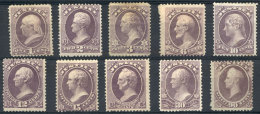 Sc.O25/O34, 1873 Justice Dept, Cmpl. Set Of 10 Values, Mint No Gum, Fine To Very Fine Quality, Catalog Value... - Service